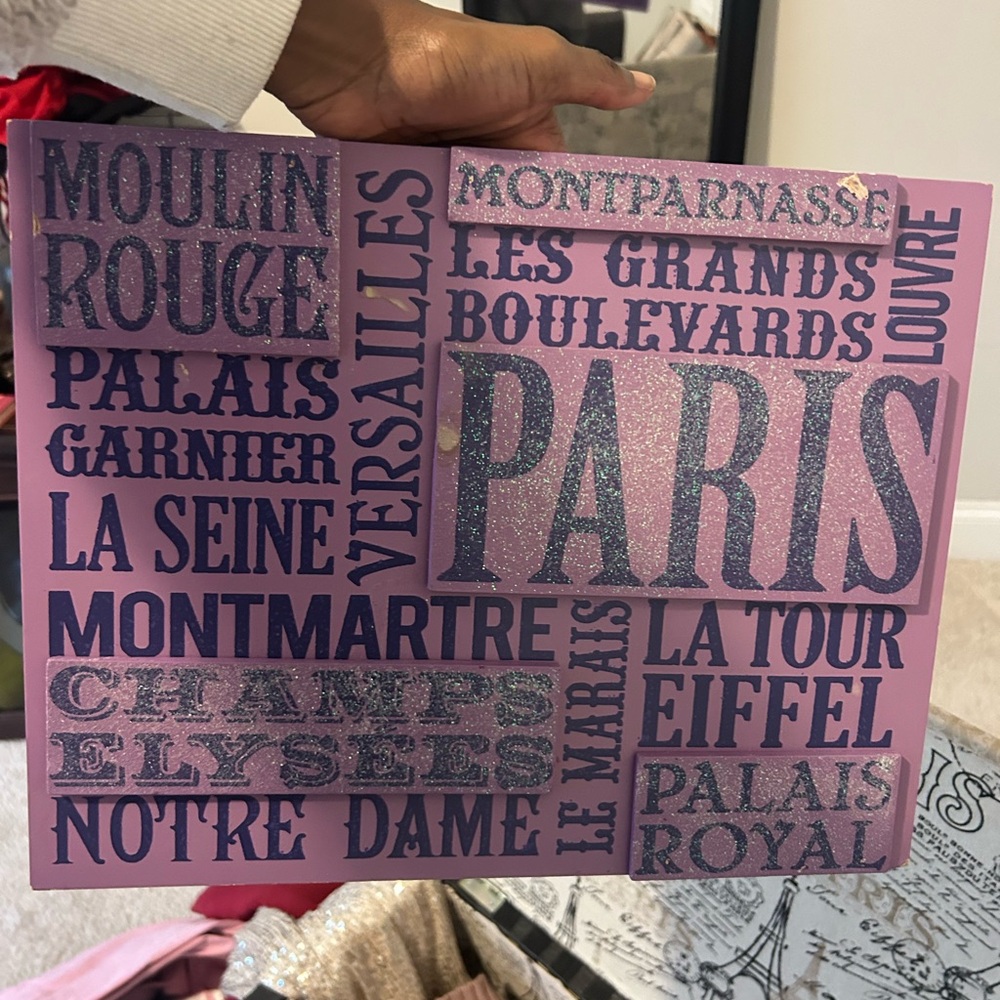 Pink Paris Themed Wall Art
